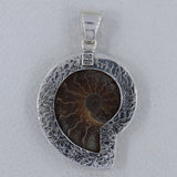 Fossil Ammonite Silver Pendant