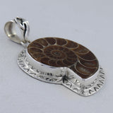 Fossil Ammonite Silver Pendant