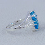 Natural Blue Topaz Silver Rings