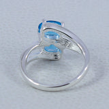 Natural Blue Topaz Silver Rings