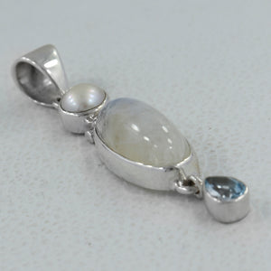 Rainbow Moonstone Silver Pendants