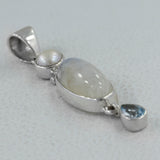 Rainbow Moonstone Silver Pendant