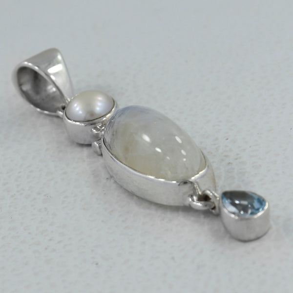 Rainbow Moonstone Silver Pendants