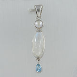 Rainbow Moonstone Silver Pendant