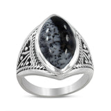 Natural Rainbow Moonstone Silver Ring