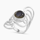 Rainbow Moonstone Designer Silver Rings
