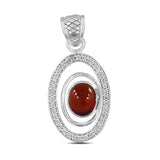 925 Sterling Silver Hessonite Pendant