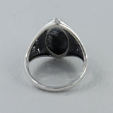 Natural Rainbow Moonstone Silver Ring