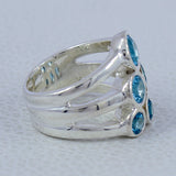 Blue Topaz Silver Rings