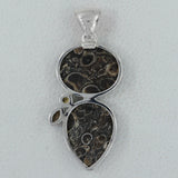 925 Silver Turritella Agate Pendant