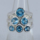 Blue Topaz Silver Rings