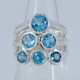 Blue Topaz Silver Rings