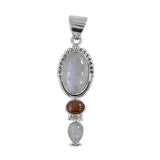 Rainbow Moonstone Silver Pendant