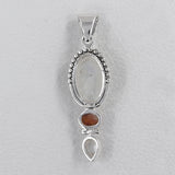 Rainbow Moonstone Silver Pendant