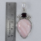 Pink Opal Gemstone Silver Pendant