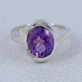 Natural Amethyst Silver Ring