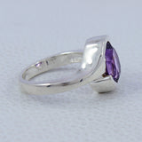 Natural Amethyst Silver Ring