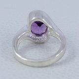 Natural Amethyst Silver Ring