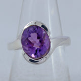 Natural Amethyst Silver Ring