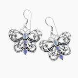 925 Silver Iolite Butterfly Earrings