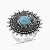 Natural Pink Opal Silver Unique Rings