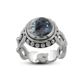 925 Starling Silver Dendritic Opal Ring