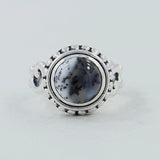 925 Starling Silver Dendritic Opal Ring