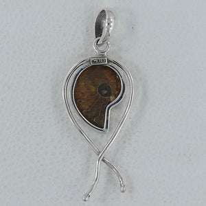 925 Silver Ammonite Fossil Pendants