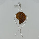 925 Silver Ammonite Fossil Pendant