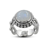 925 Starling Silver Dendritic Opal Ring