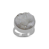 Rainbow White Druzy Ring