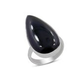 Black Onyx Cabochon 925 Silver Handmade Ring