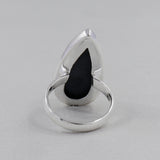 Black Onyx Cabochon 925 Silver Handmade Ring