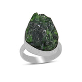 925 Silver Chrome Diopside Rings