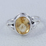 Natural Citrine Silver Rings