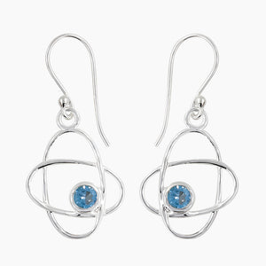 Blue Topaz Silver Earrings