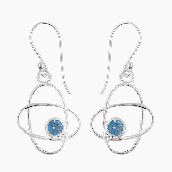 Blue Topaz Silver Earrings