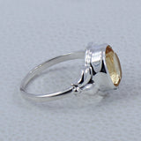 Natural Citrine Silver Rings
