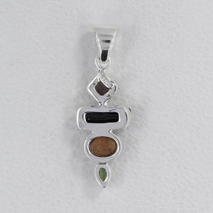 Multi Tourmaline Silver Pendants
