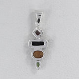 Multi Tourmaline Silver Pendant