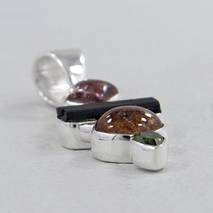 Multi Tourmaline Silver Pendants