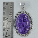 925 Silver Charoite Gemstone Pendant