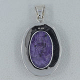 925 Silver Charoite Gemstone Pendant