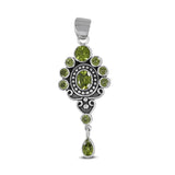 Natural Peridot Silver Pendant