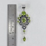 Natural Peridot Silver Pendant