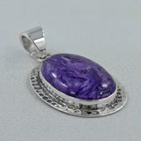 925 Silver Charoite Gemstone Pendant