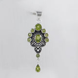 Natural Peridot Silver Pendant