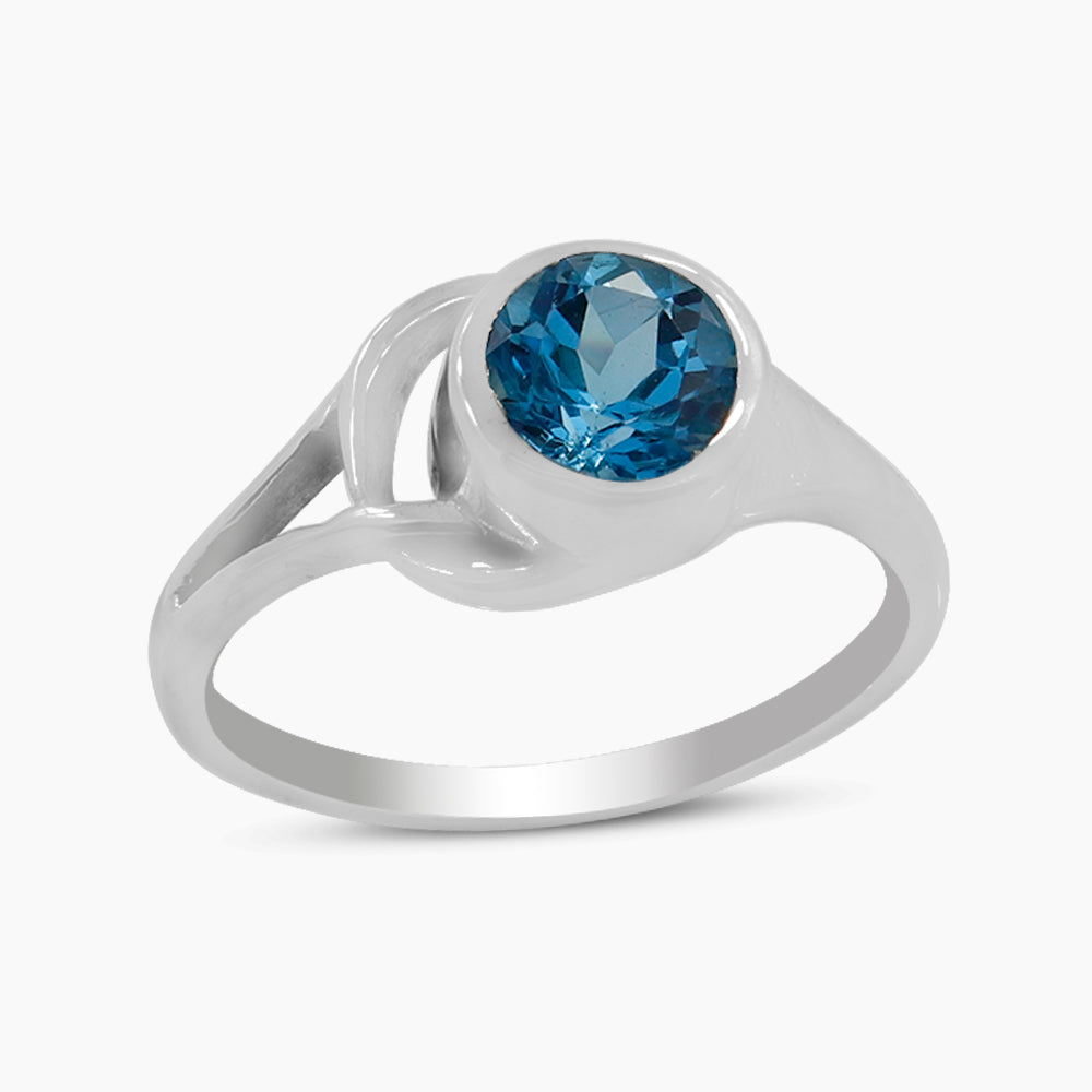 Blue Topaz Silver Rings