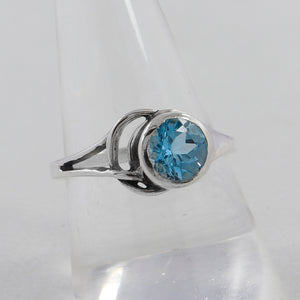 Blue Topaz Silver Ring