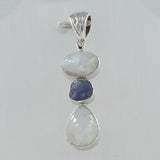 Rainbow Moonstone Silver Pendant